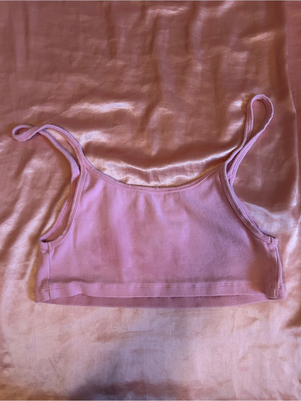 I.AM.GIA Pink Ribbed Cropped Tank - Picture 2 of 3